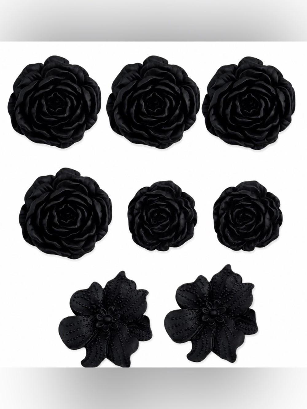 ๐ Black Floral Shoe/Bag Charms {4 PCS} - Picture 2 of 2